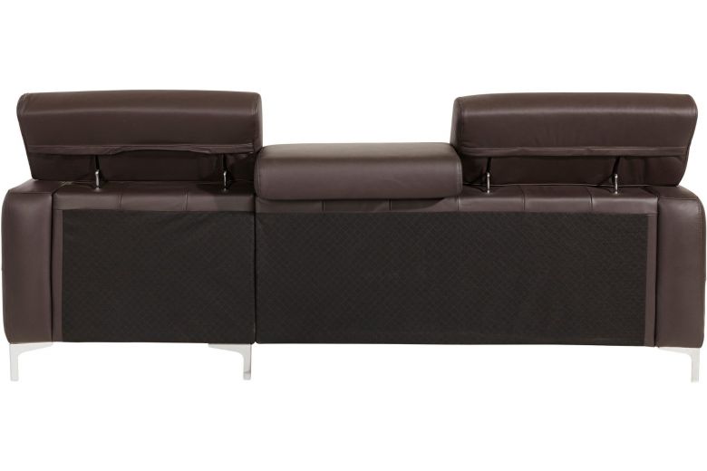 Leather corner sofa - Sammy ar pufu (Pull-out with storage box)