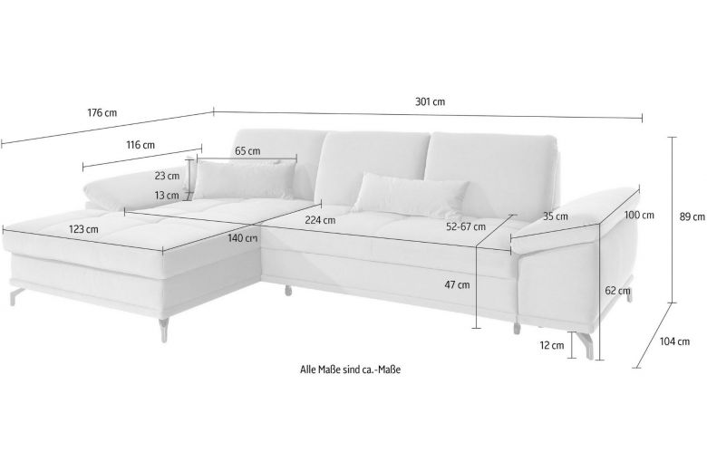 Corner sofa - Costello (Pull-out with storage box)