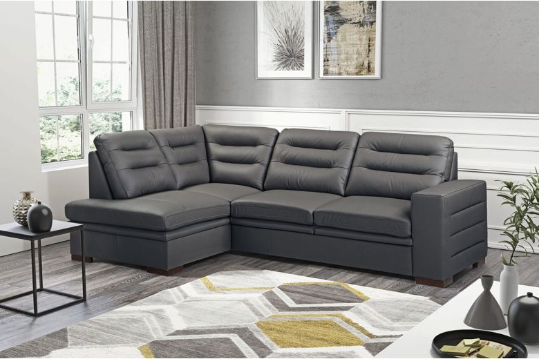 Leather corner sofa XL - Caro (Pull-out with storage box)