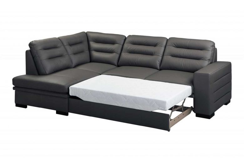 Leather corner sofa XL - Caro (Pull-out with storage box)