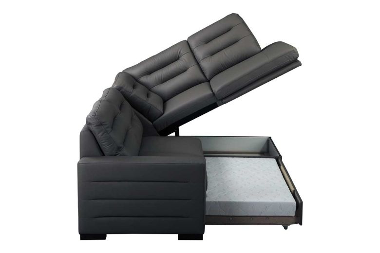 Leather corner sofa XL - Caro (Pull-out with storage box)
