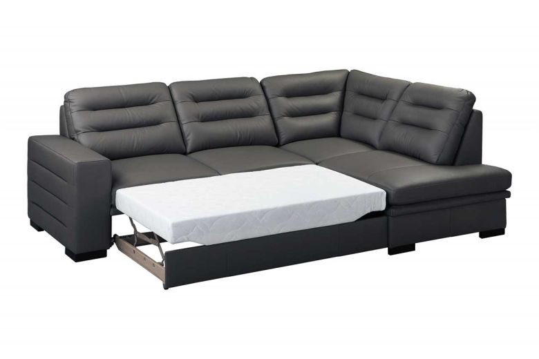 Leather corner sofa XL - Caro (Pull-out with storage box)