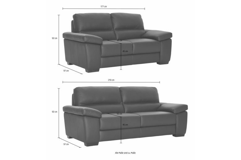 Leather furniture set 3+2 - Gaia
