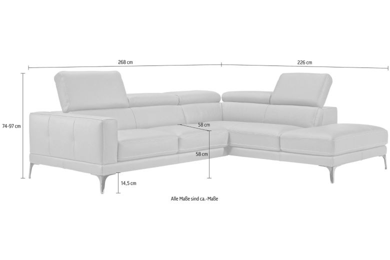 Leather corner sofa XL - Claudie