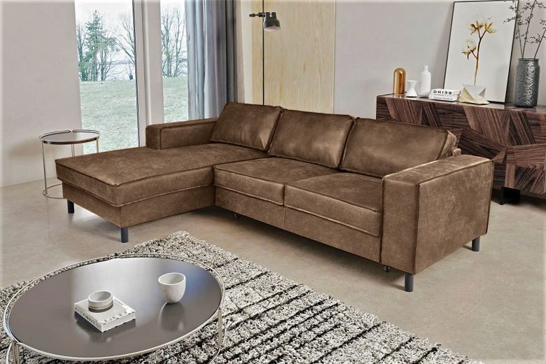 Leather corner sofa - Celjon (Pull-out with storage box)