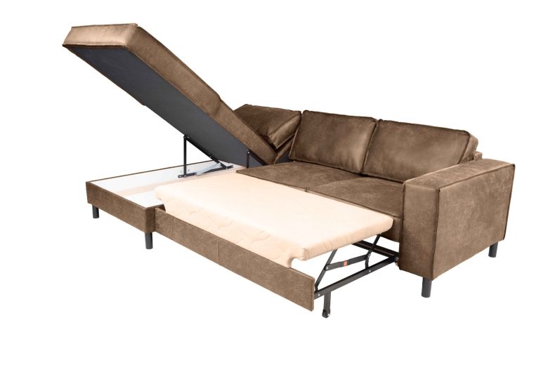 Leather corner sofa - Celjon (Pull-out with storage box)