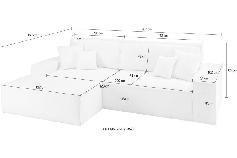 Corner sofa - Sherwood (Pull-out with storage box)