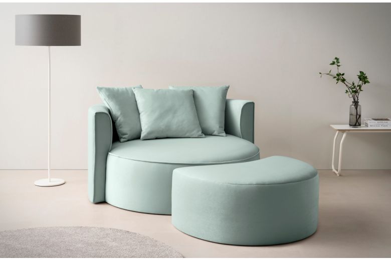 Krēsls - XXL Loveseat ar pufu