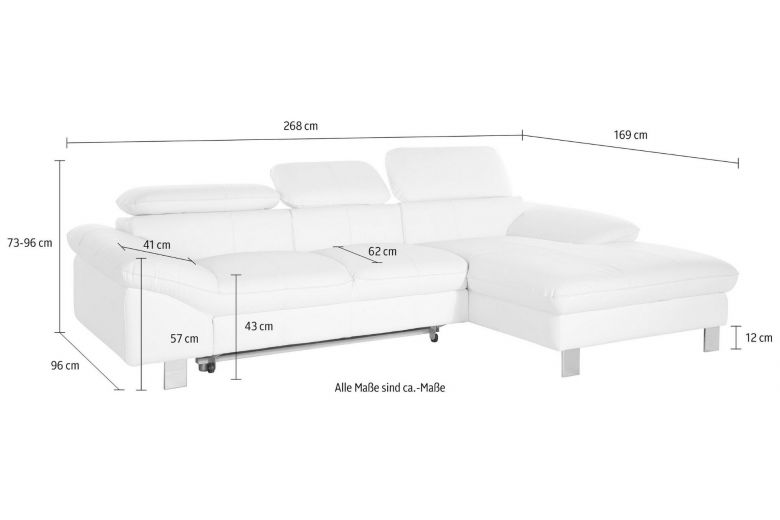 Leather corner sofa - Driver ar pufu with hocker (Pull-out with storage box)