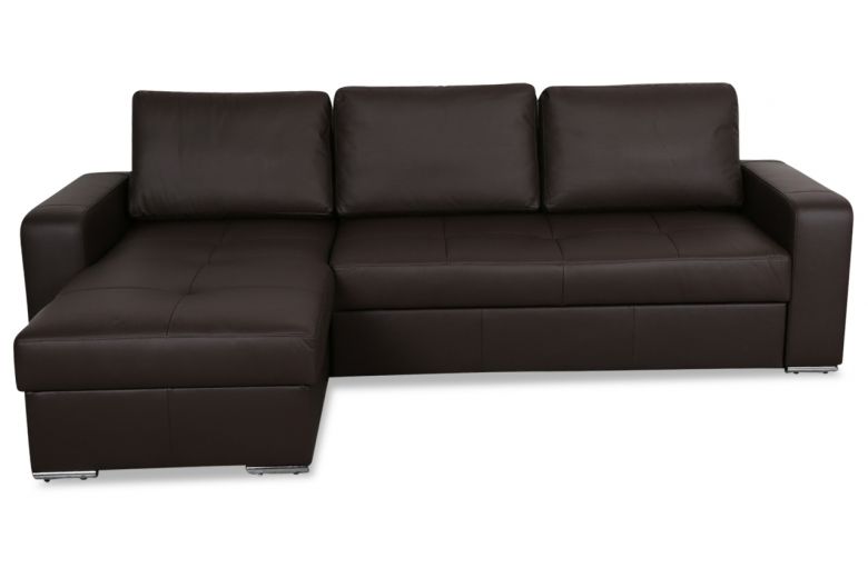 Leather corner sofa - Flores R (Pull-out with storage box)