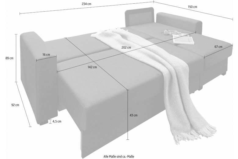 Corner sofa - Dublin (Pull-out with storage box)