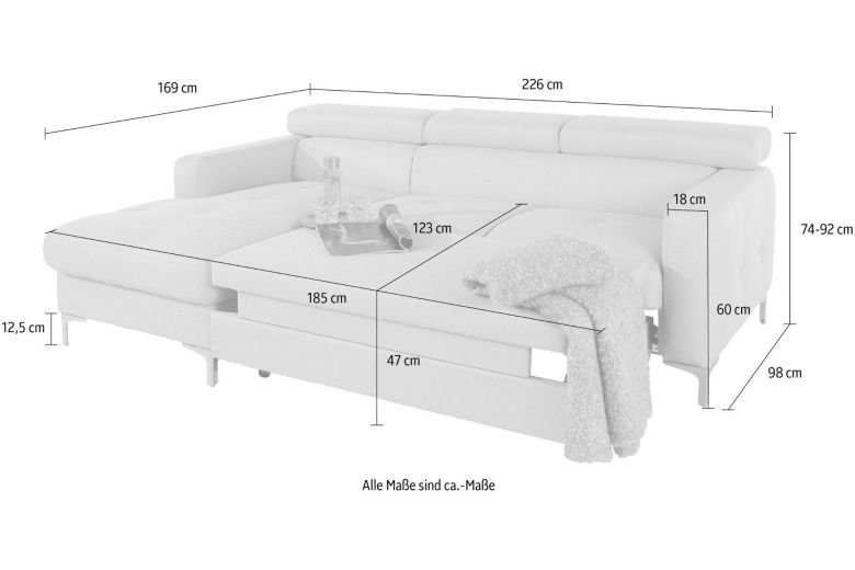 Corner sofa - Sammy (Pull-out with storage box)