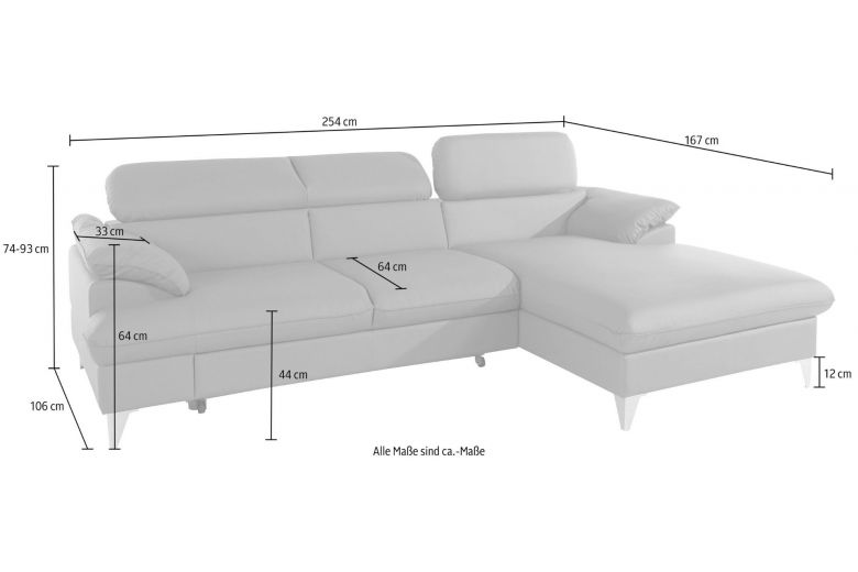 Corner sofa - Caluso (Pull-out with storage box)
