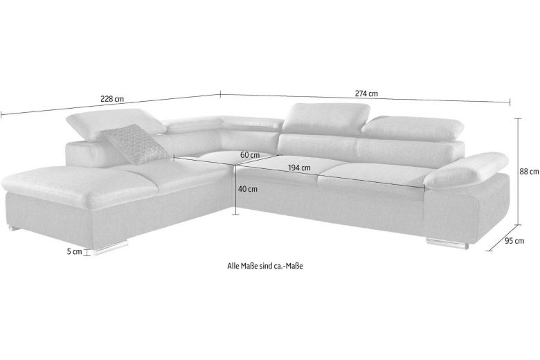 Corner sofa XL - Valantine XL (Pull-out)
