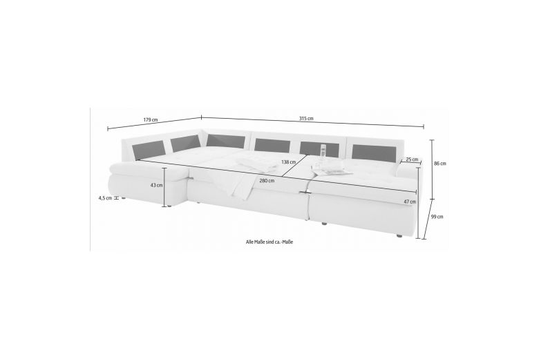 U shape sofa - Indie (Pull-out)