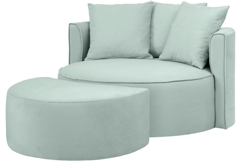 Chair - XXL Loveseat with hocker