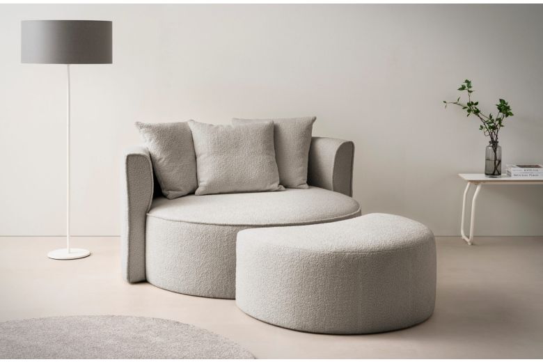 Lamamistool - XXL Loveseat ar pufu