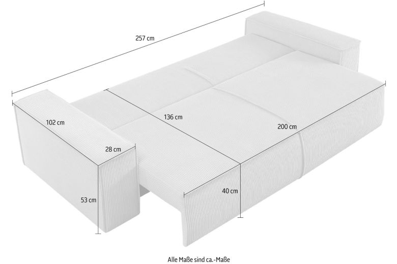 3 seat sofa - Sherwood (Pull-out with storage box)