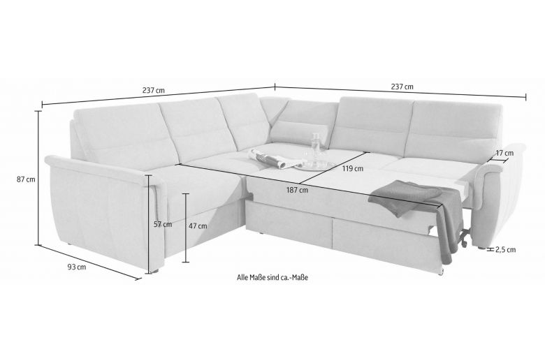 Corner sofa - Paul (Pull-out with storage box)