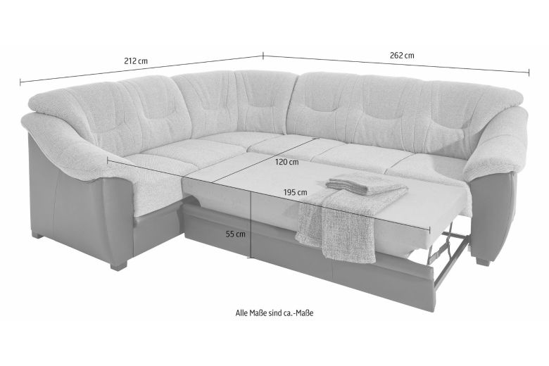 Leather corner sofa XL - Savona (Pull-out)