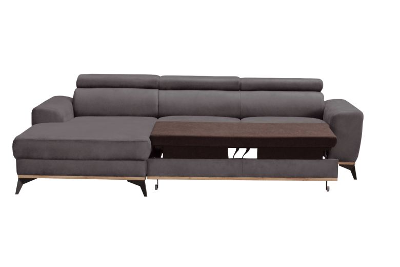 Leather corner sofa - Flavio (Pull-out with storage box)