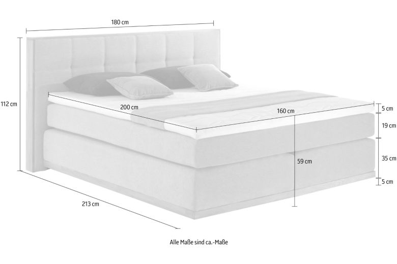 Boxspring bed 160x200 - Vinton