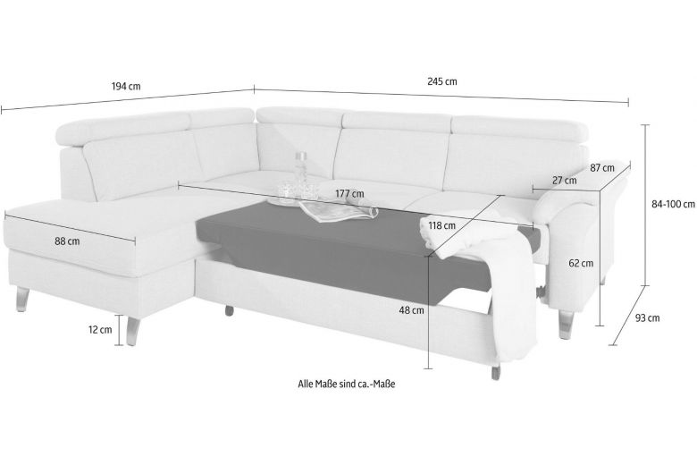 Corner sofa XL - Arngast (Pull-out with storage box)