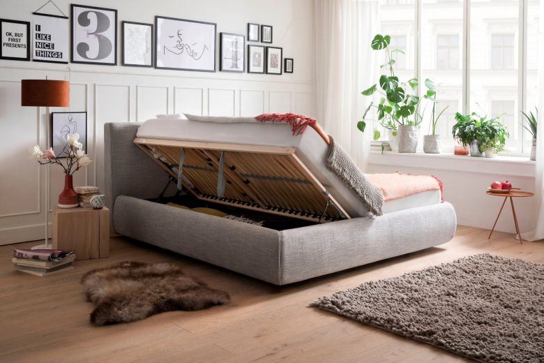 Upholstered bed 180x200 - Atesio (With storage box)