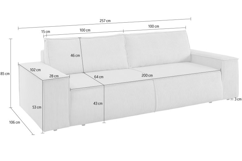 Sofa+bed - Sherwood (Pull-out with storage box)