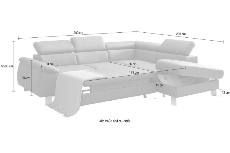 Corner sofa XL - Micky XL (Pull-out with storage box)