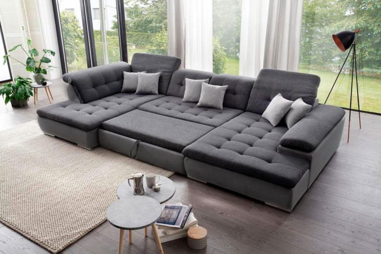 U shape sofa - Neapel (Pull-out with storage box)