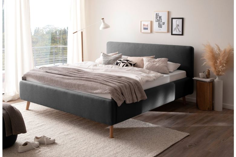 Upholstered bed 160x200 - Mattis (With storage box)