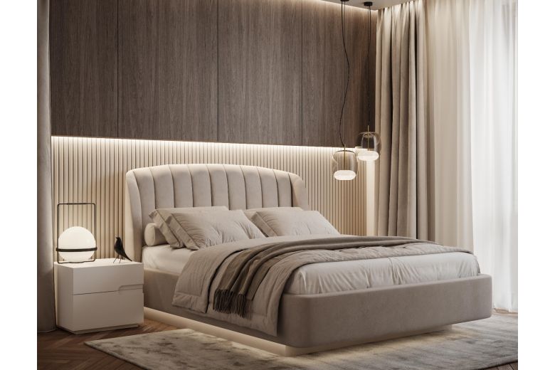 Polsterdatud voodi 180x200 - Milano lamellidega (Pesukastiga)