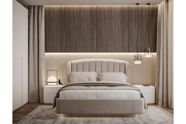 Polsterdatud voodi 180x200 - Milano lamellidega (Pesukastiga)