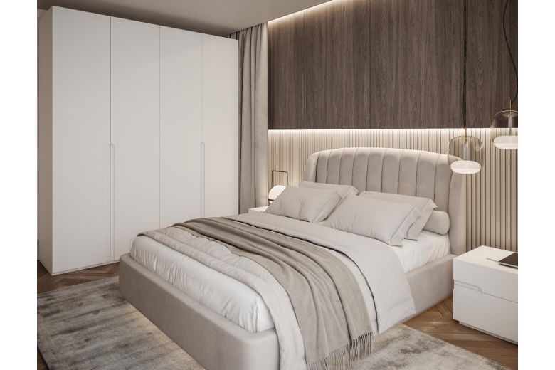 Polsterdatud voodi 180x200 - Milano lamellidega (Pesukastiga)