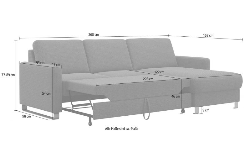 Corner sofa - Corleone (Pull-out with storage box)