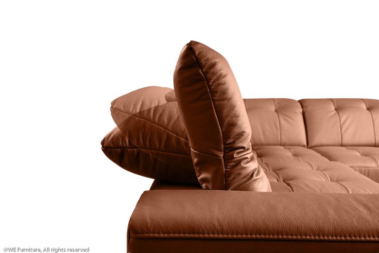 Leather corner sofa - Paula (Pull-out with storage box)