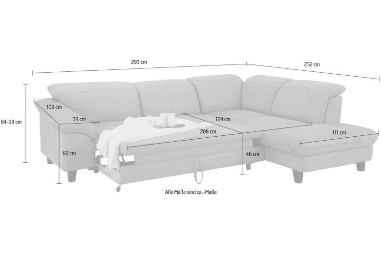 Corner sofa XL - Tess ar pufu with hocker (Pull-out)