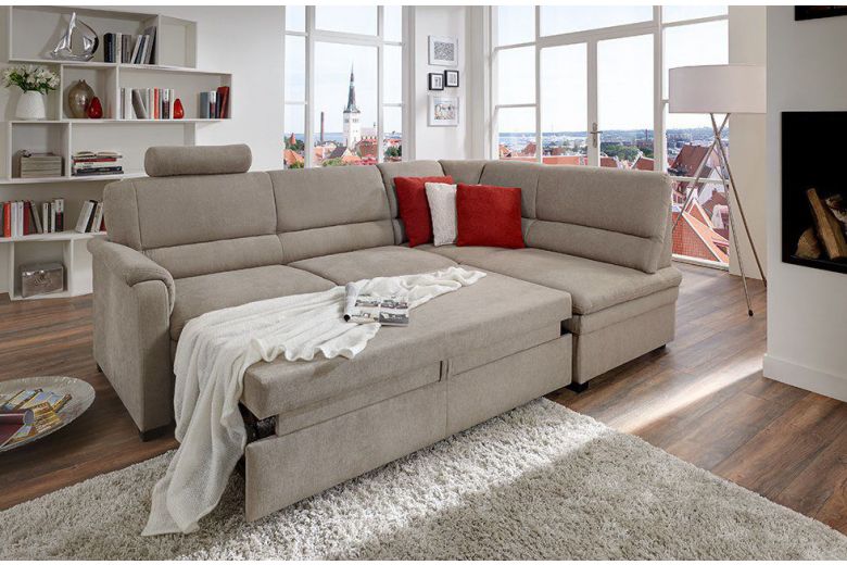 Corner sofa XL - Piza ar krēslu (Pull-out with storage box)