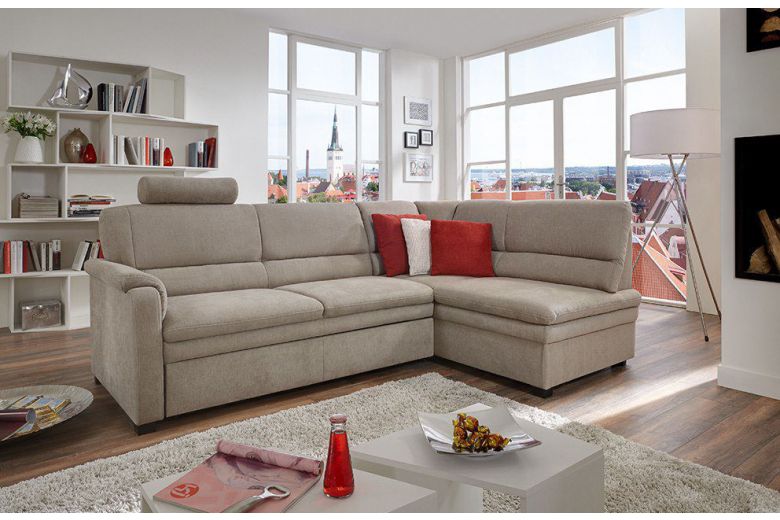 Corner sofa XL - Piza ar krēslu (Pull-out with storage box)