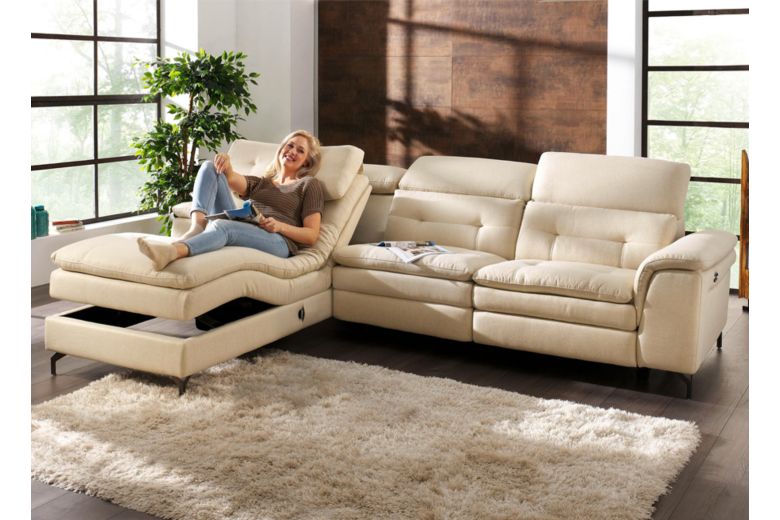 Leather corner sofa - Sherlot