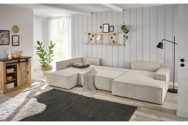 U shape sofa - Sherwood (Pull-out with storage box)