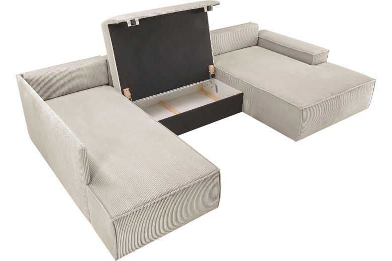 U shape sofa - Sherwood (Pull-out with storage box)