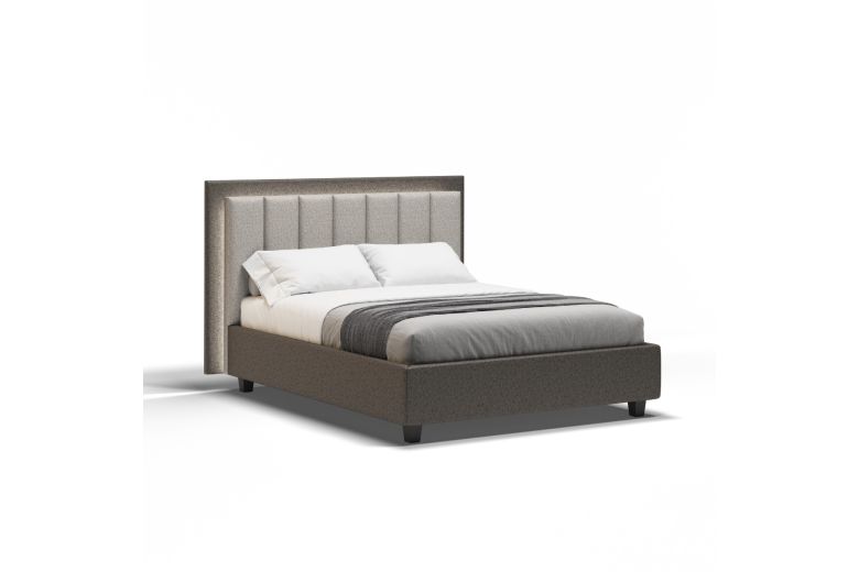 Upholstered bed 160x200 - Silenzio with bed slat (With storage box)