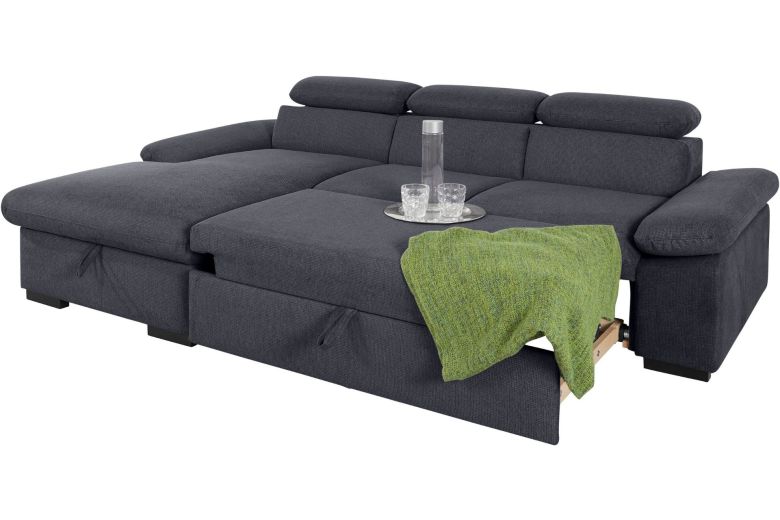 Corner sofa - Lola with hocker (Pull-out with storage box)