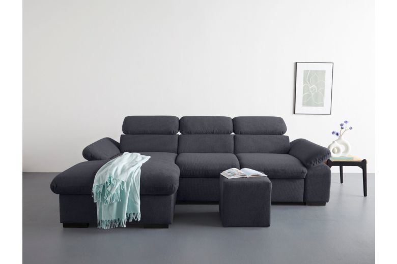Corner sofa - Lola with hocker (Pull-out with storage box)