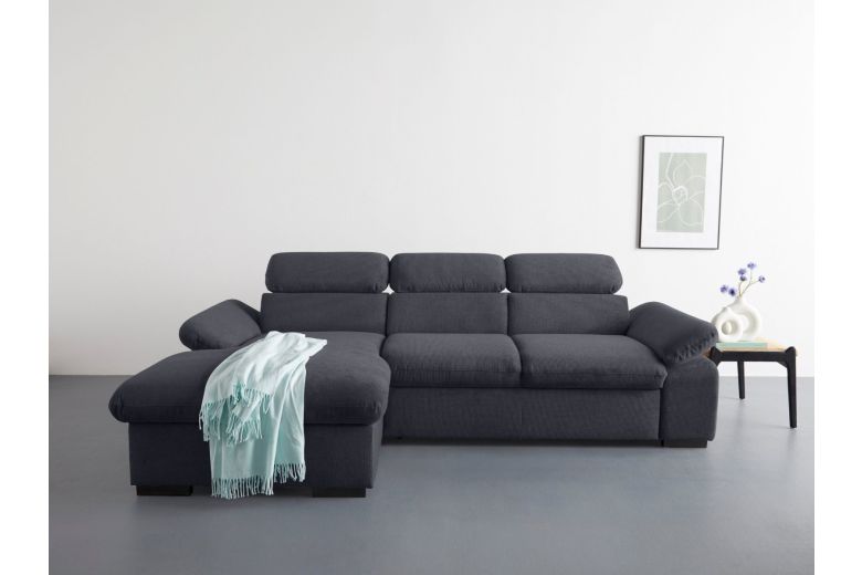 Corner sofa - Lola with hocker (Pull-out with storage box)