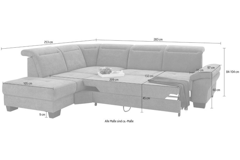 Corner sofa XL - Cornwall (Pull-out)