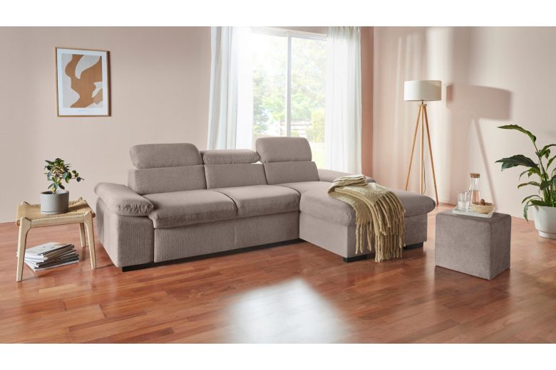 Corner sofa - Lola with hocker (Pull-out with storage box)