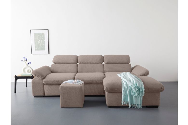 Corner sofa - Lola with hocker (Pull-out with storage box)